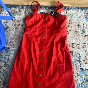 Button front red dress - forever 21. Never worn still with tags